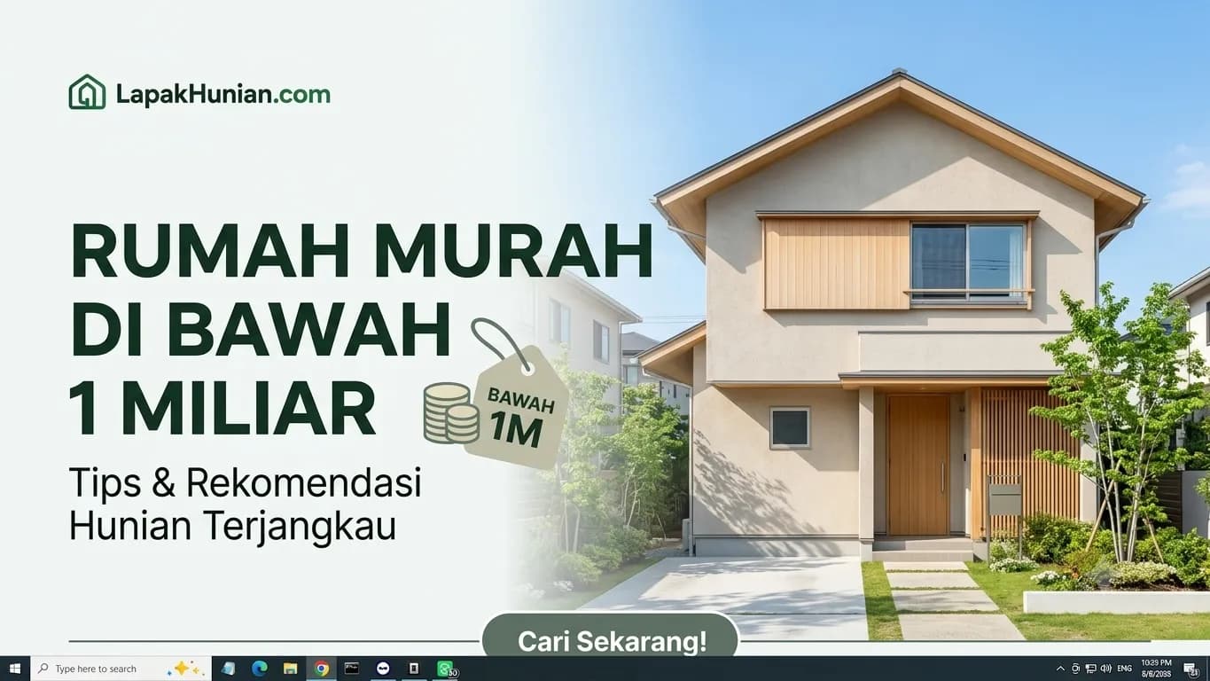 Rekomendasi Rumah Murah di Bawah 1 Miliar dan Tips Cerdas Memilihnya