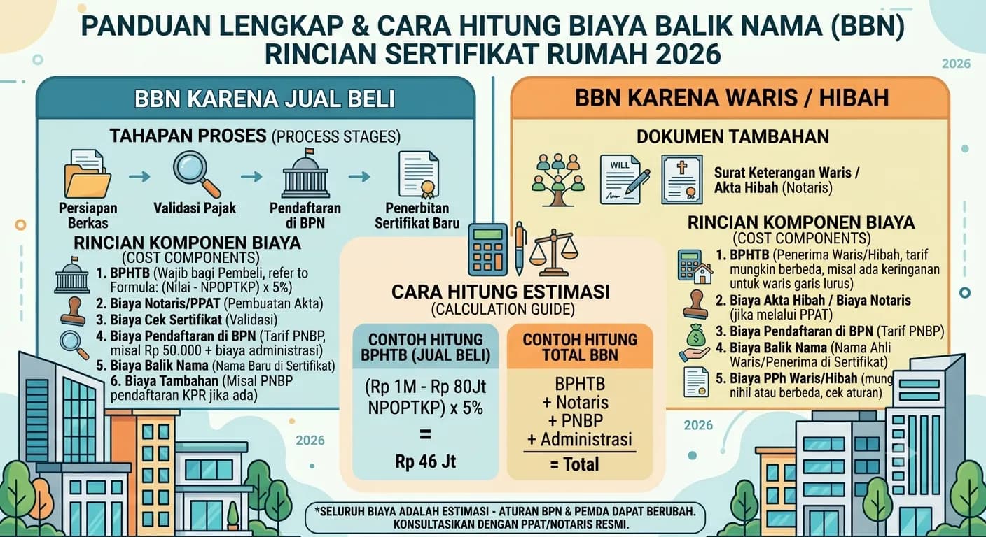 Biaya Balik Nama Sertifikat Rumah 2026: Rincian Lengkap & Cara Hitung