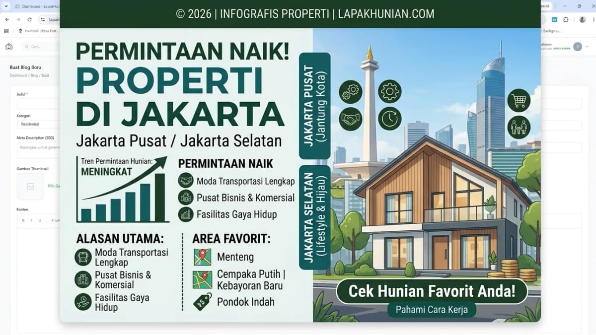 Permintaan Properti di Jakarta Pusat dan Jakarta Selatan Naik, Ini Alasan dan Pilihan Area Favoritnya