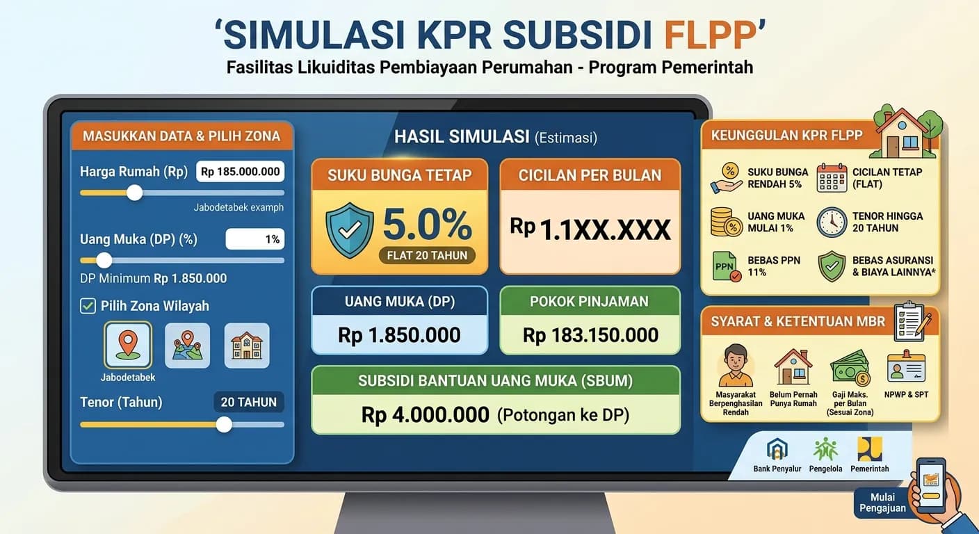 Simulasi KPR Subsidi FLPP 2026: Cicilan Rumah untuk Gaji 5-8 Juta di Jabodetabek