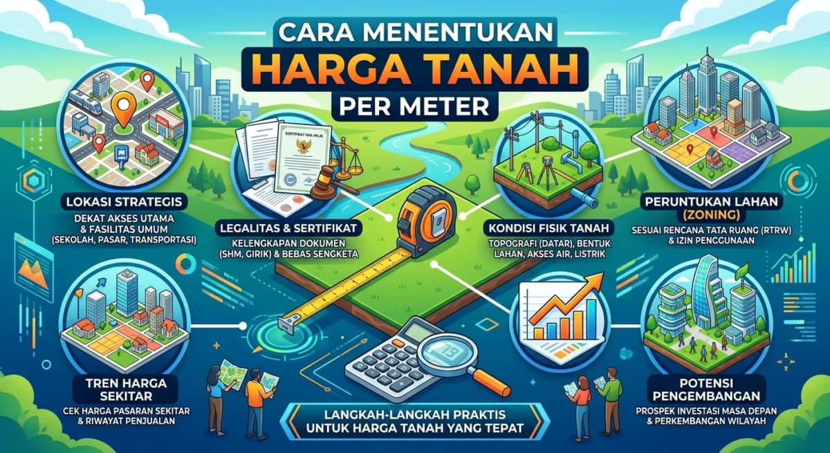 Cara Menentukan Harga Tanah per Meter: Bedah NJOP, Nilai Pasar, dan Faktor Penentunya (2026)