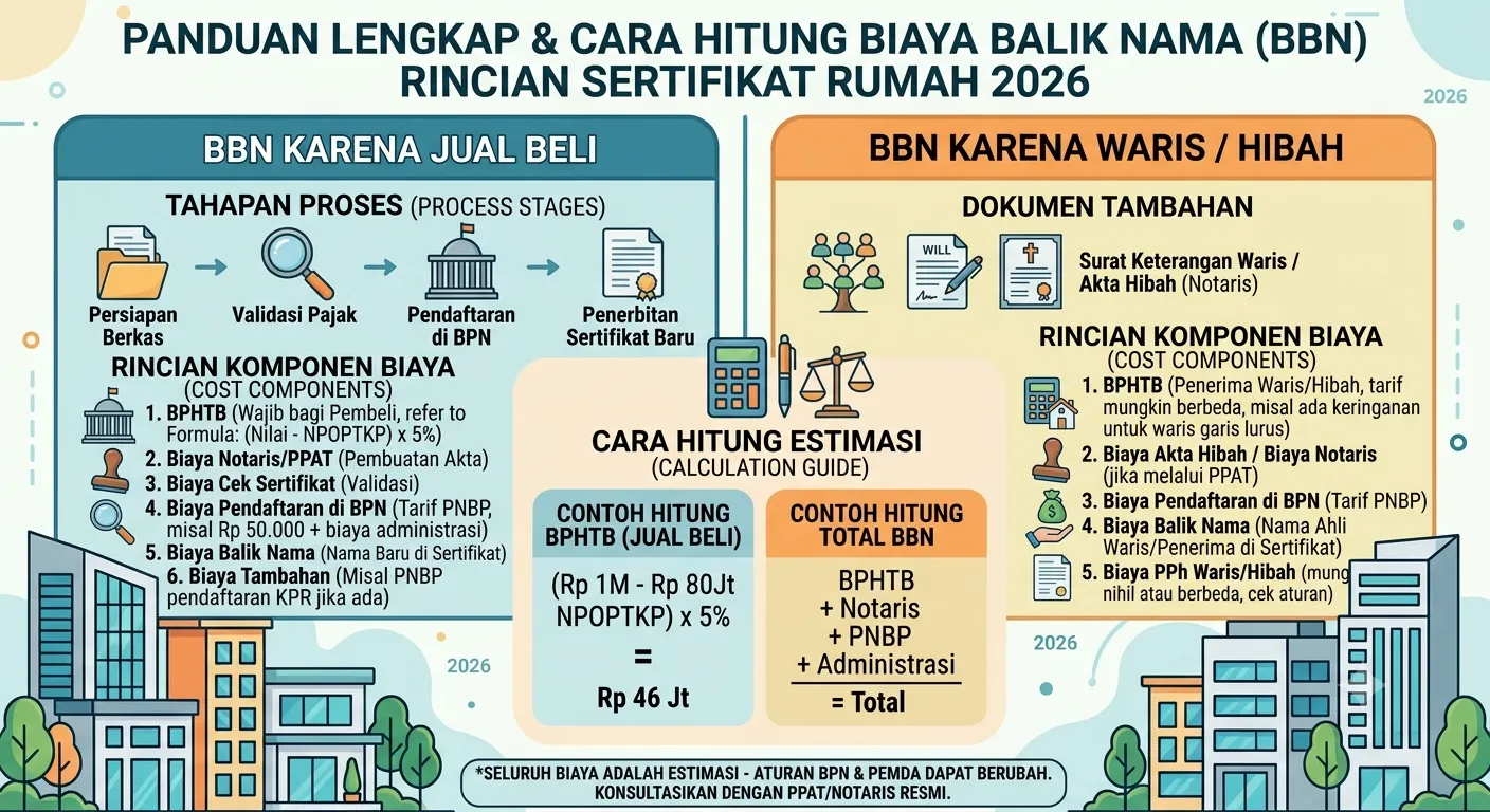 Biaya Balik Nama Sertifikat Rumah 2026: Rincian Lengkap & Cara Hitung