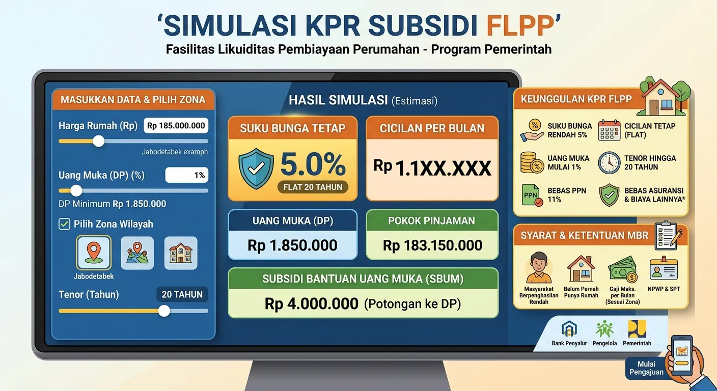 Simulasi KPR Subsidi FLPP 2026: Cicilan Rumah untuk Gaji 5-8 Juta di Jabodetabek