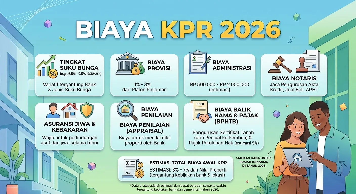 Biaya KPR 2026 Selain DP: Appraisal, Provisi, Asuransi & Notaris (5-10% dari Harga)