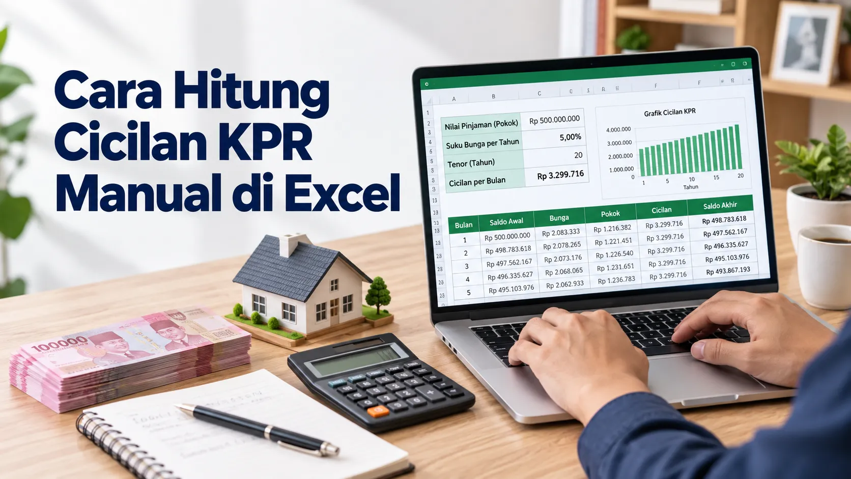 Cara Hitung Cicilan KPR Manual di Excel (Rumus Anuitas + Template)