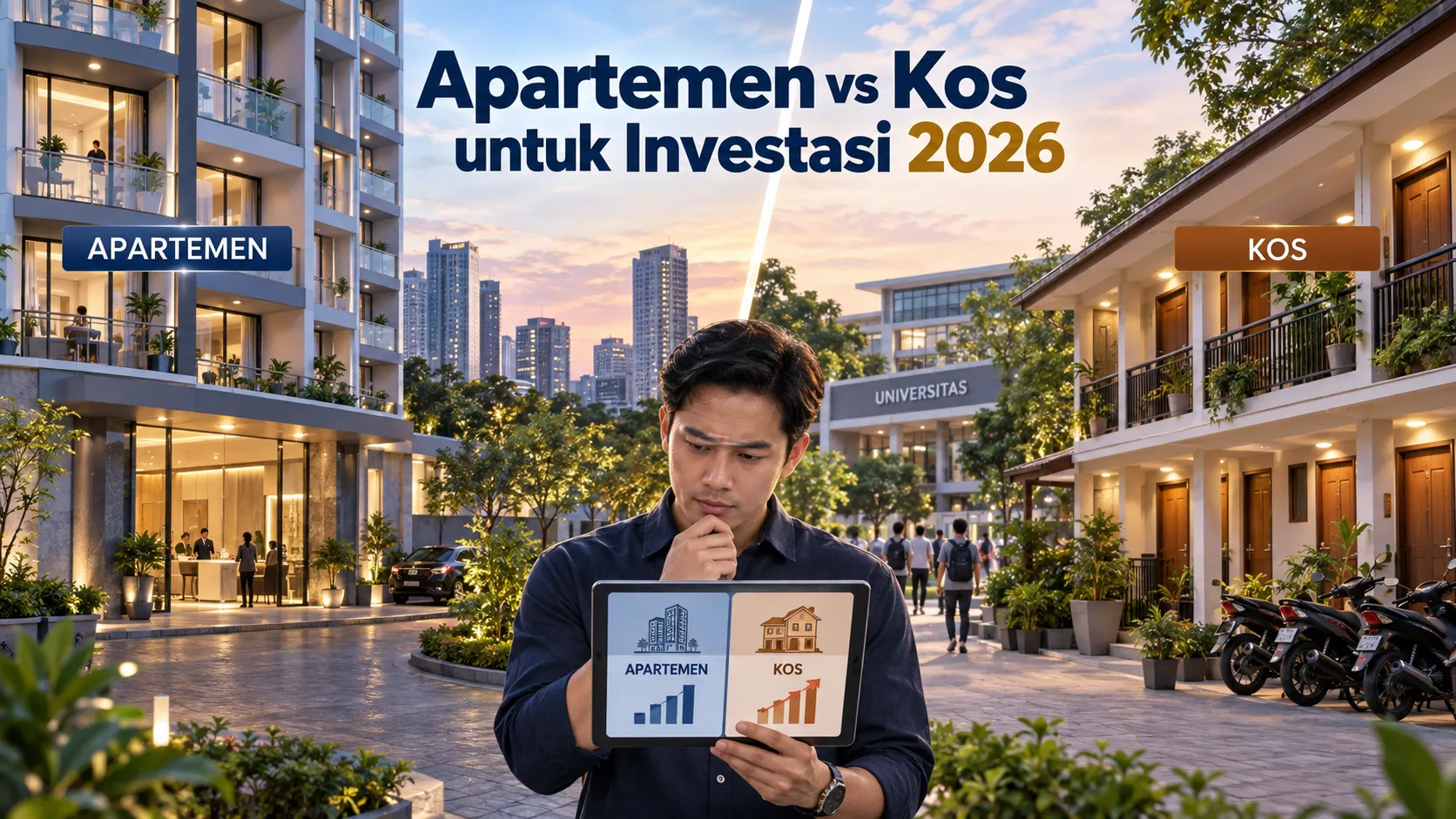 Apartemen vs Kos untuk Investasi 2026: Yield, Risiko & Modal