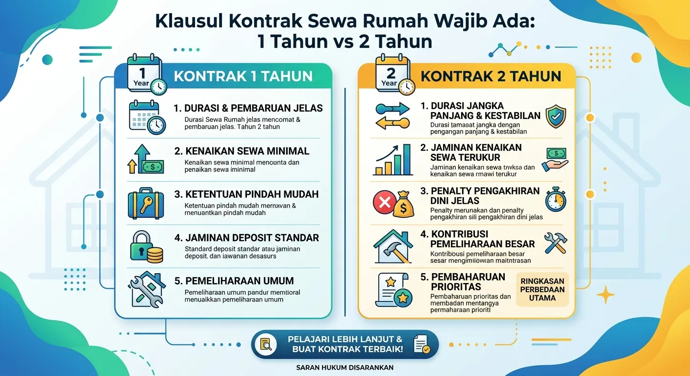 Klausul Kontrak Sewa Rumah 1 vs 2 Tahun yang Wajib Ada